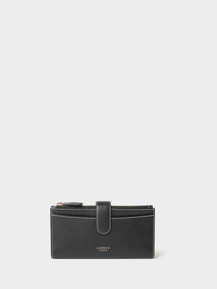 Osprey London The Classic Savanna Leather Matinee Black Purse - Image 1 of 5 Osprey London The Classic Savanna Leather Matinee Black Purse - Image 1 of 5