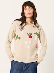 FatFace Vegetable Crochet Crew Sweat Top - Slika 1 od 6