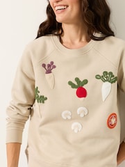 FatFace Vegetable Crochet Crew Sweat Top - Slika 3 od 6