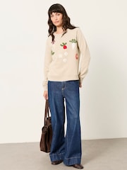 FatFace Vegetable Crochet Crew Sweat Top - Slika 4 od 6