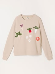 FatFace Vegetable Crochet Crew Sweat Top - Slika 6 od 6