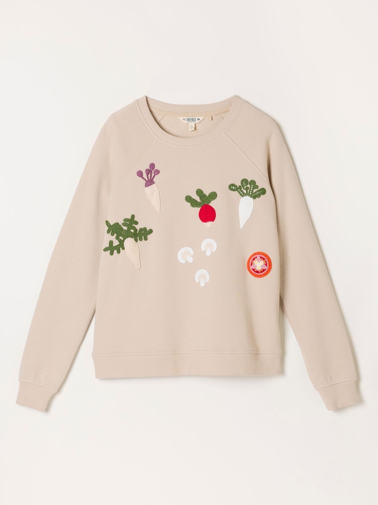 FatFace Vegetable Crochet Crew Sweat Top - Slika 6 od 6