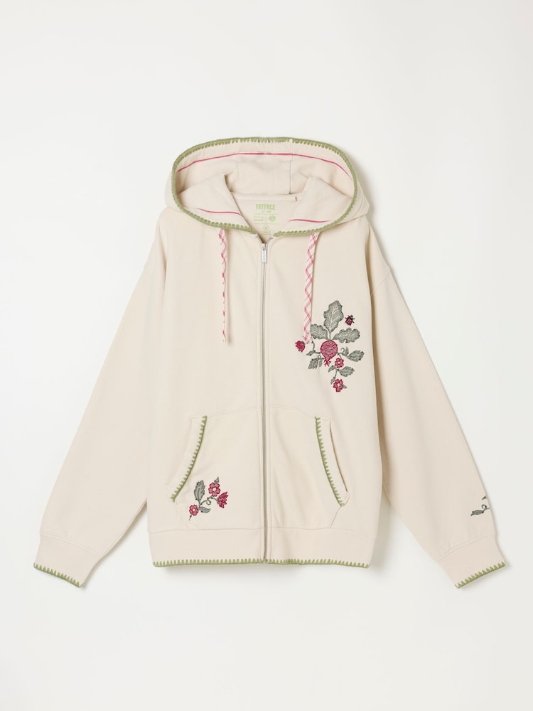 FatFace Fern Ivory Homegrown Zip Through Hoodie - Image 1 of 1