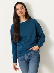 FatFace Georgia Indigo Blue Crew Sweat Top - Image 1 of 5