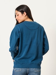 FatFace Georgia Indigo Blue Crew Sweat Top - Image 2 of 5