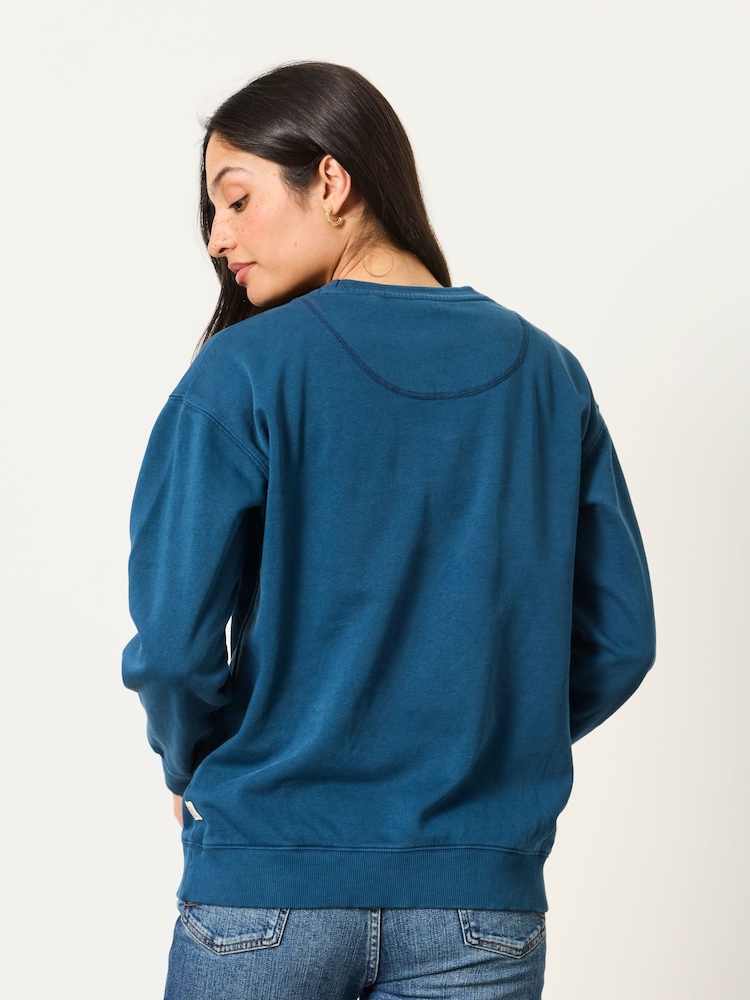 FatFace Georgia Indigo Blue Crew Sweat Top - Image 2 of 5