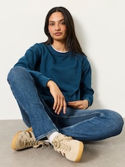 FatFace Georgia Indigo Blue Crew Sweat Top - Image 4 of 5