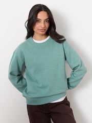 FatFace Georgia Green Marl Crew Sweat Top - Image 1 of 5