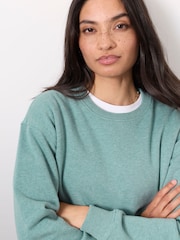 FatFace Georgia Green Marl Crew Sweat Top - Image 3 of 5