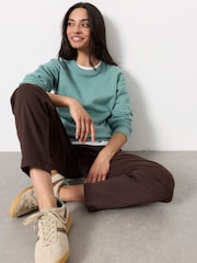 FatFace Georgia Green Marl Crew Sweat Top - Image 4 of 5