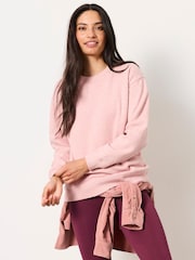 FatFace Georgia Rose Pink Marl Crew Sweat Top - Image 1 of 6