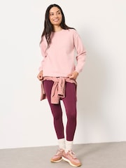 FatFace Georgia Rose Pink Marl Crew Sweat Top - Image 3 of 6