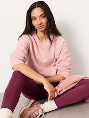 FatFace Georgia Rose Pink Marl Crew Sweat Top - Image 5 of 6