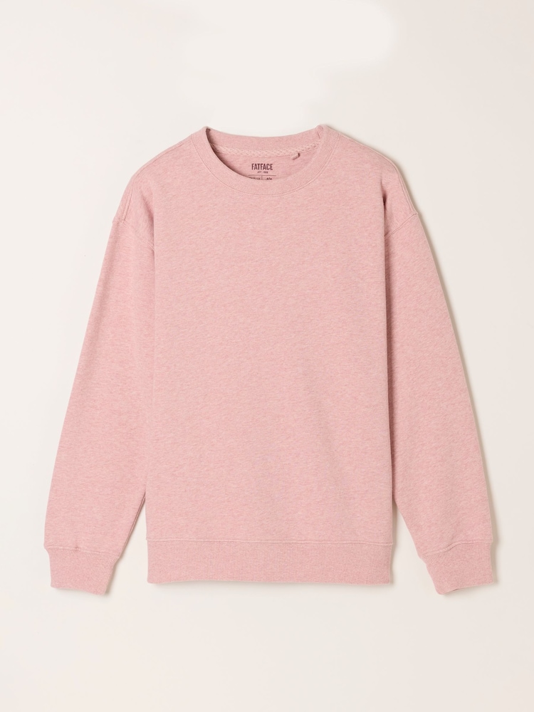 FatFace Georgia Rose Pink Marl Crew Sweat Top - Image 6 of 6