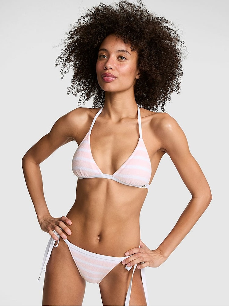 Victoria's Secret PINK Pink Stripes Push Up Triangle Bikini Top - Image 1 of 2