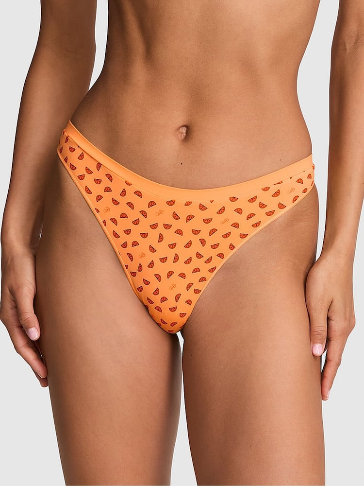 Victoria's Secret Pink Vitamin C Orange Print Thong Knickers - Image 1 of 2