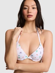 Victoria's Secret PINK White Butterfly Print Push Up Front-Close Push Up Bra - Image 1 of 3