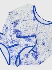 Reiss Blue Print Netty Floral-Print Long-Sleeve Bikini Set - Image 3 of 3