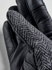 Brook Taverner Grey Harris Tweed® Gloves with Leather Palms - Image 3 of 4