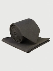 Brook Taverner Green Silk Blend Tie and Pocket Square Set - Image 1 of 4