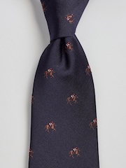 Brook Taverner Blue Horse Motif Pure Silk Tie - Image 2 of 4
