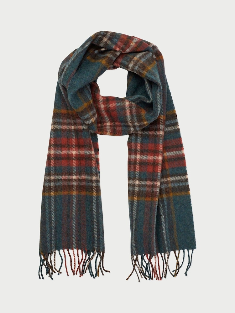 Brook Taverner Dark Green Check Scarf - Image 1 of 4 Brook Taverner Dark Green Check Scarf - Image 1 of 4