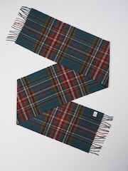 Brook Taverner Dark Green Check Scarf - Image 2 of 4