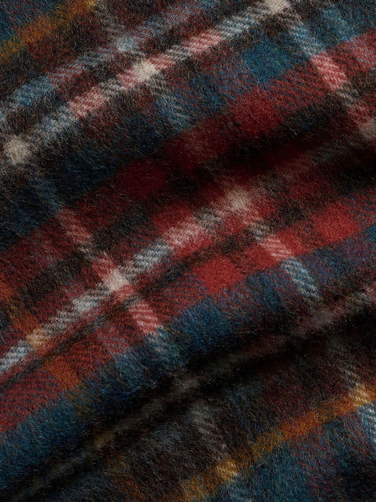 Brook Taverner Dark Green Check Scarf - Image 4 of 4 Brook Taverner Dark Green Check Scarf - Image 4 of 4
