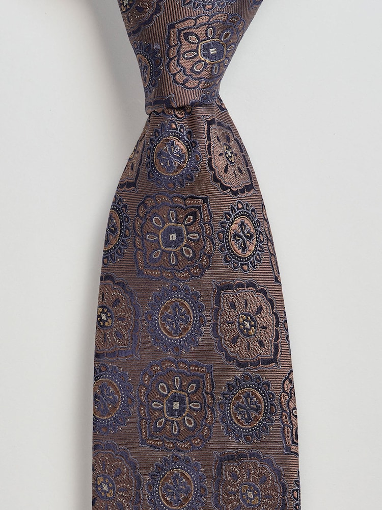 Brook Taverner Gold Large Mosaic Pure Silk Tie - Image 2 of 4