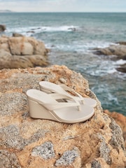 Linzi Light Brown Joia Toe Post Platform Wedge Sandals - Image 6 of 6