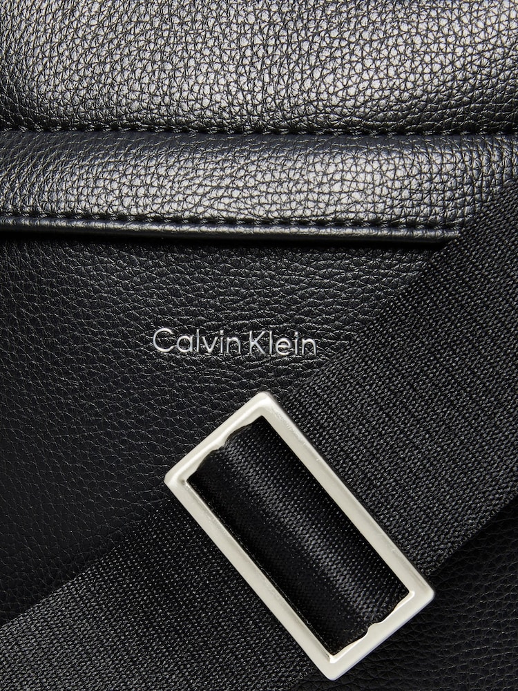Calvin Klein Black Raised Reporter Bag - Image 4 of 4