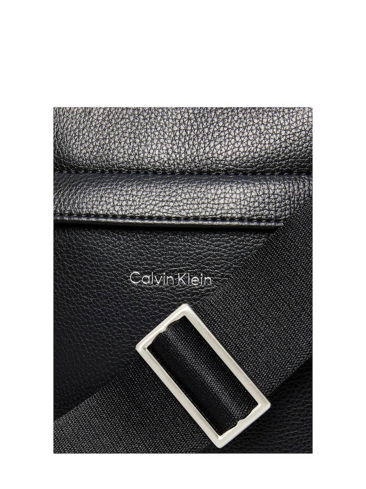 Calvin Klein Black Raised Reporter Bag - Image 6 of 6