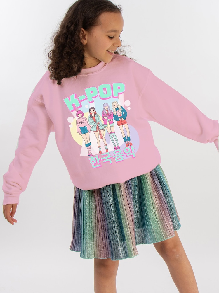Brands In Pink K-Pop Girl Band Sweat Top - Image 1 of 5