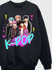Brands In Black KPOP Boy Band Sweat Top - Image 4 of 5