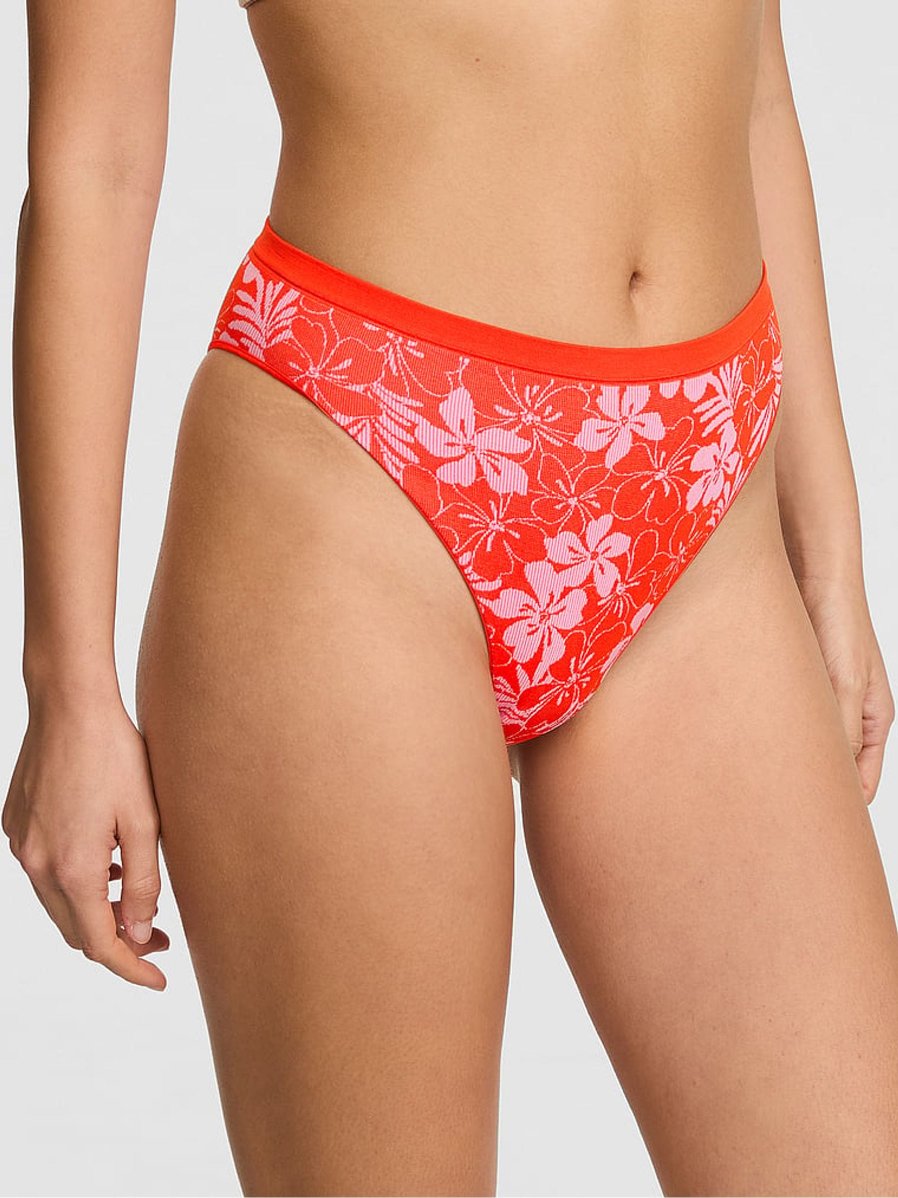 Victoria's Secret PINK Red Hibiscus Brazilian Knickers