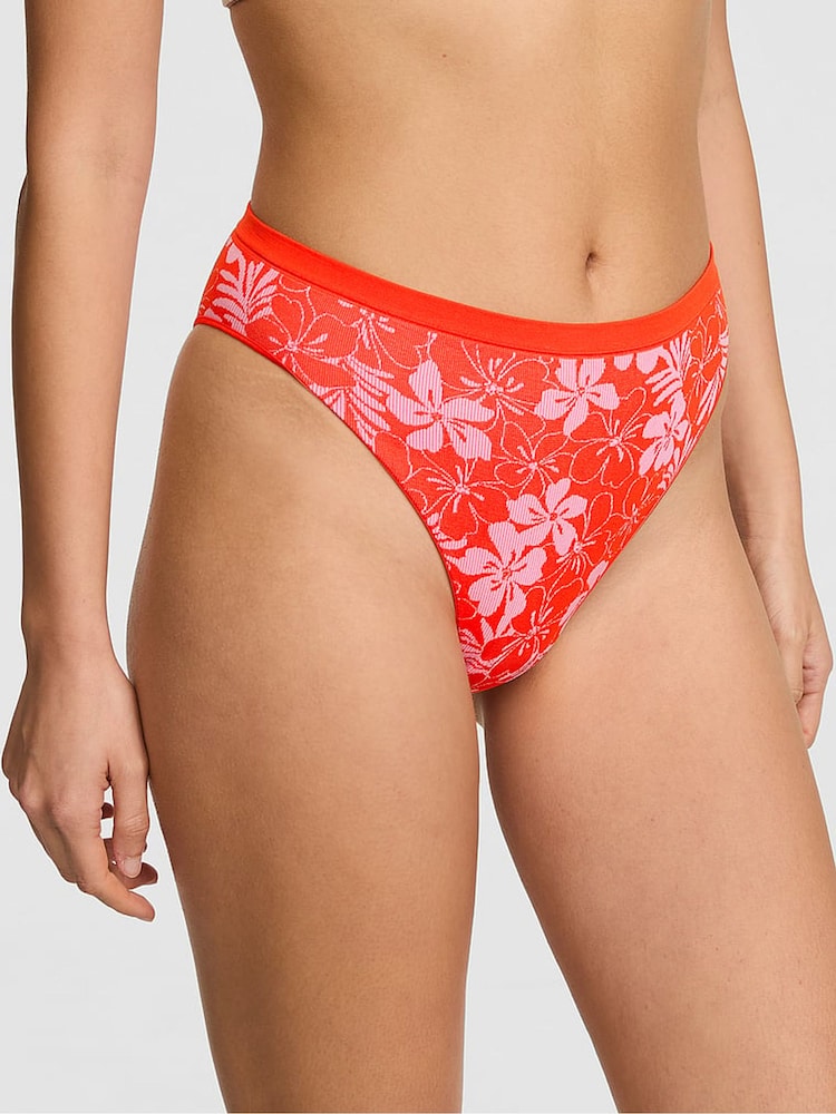 Victoria's Secret Pink Red Hibiscus Brazilian Knickers - Image 1 of 2