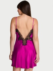 Victoria's Secret Berrylicious Purple Satin Lace Trim Slip Dress - Image 2 of 2
