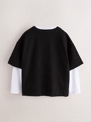 smALLSAINTS Black/White Tierra Baseball Shacket and T-Shirts Set - Image 10 of 12