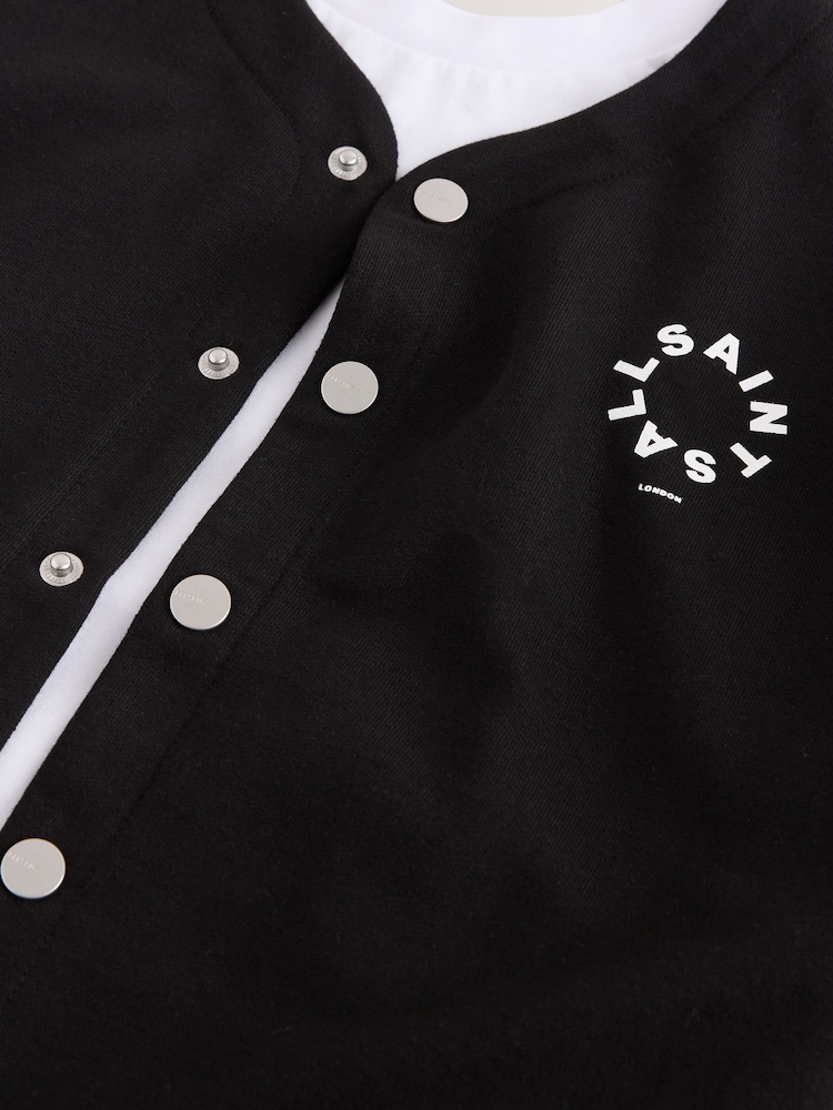 smALLSAINTS Black/White Tierra Baseball Shacket and T-Shirts Set - Image 12 of 12 smALLSAINTS Black/White Tierra Baseball Shacket and T-Shirts Set - Image 12 of 12