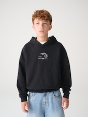smALLSAINTS Black Stamp Logo Oversize Hoodie - Image 1 of 10