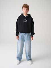 smALLSAINTS Black Stamp Logo Oversize Hoodie - Image 2 of 10