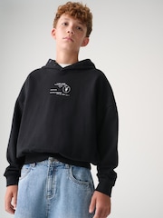 smALLSAINTS Black Stamp Logo Oversize Hoodie - Image 5 of 10