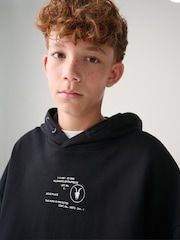 smALLSAINTS Black Stamp Logo Oversize Hoodie - Image 6 of 10