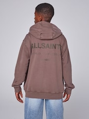smALLSAINTS Washed Brown Oversized Underground Pullover Hoodie - Image 3 of 9