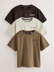 smALLSAINTS Multi Logo Crew Relaxed T-Shirts 3 Pack - Image 1 of 7