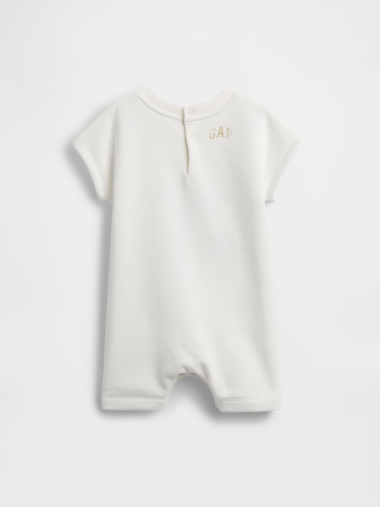 Gap White Winnie The Pooh VintageSoft Short One-Piece (0-24mths) - Image 2 of 3