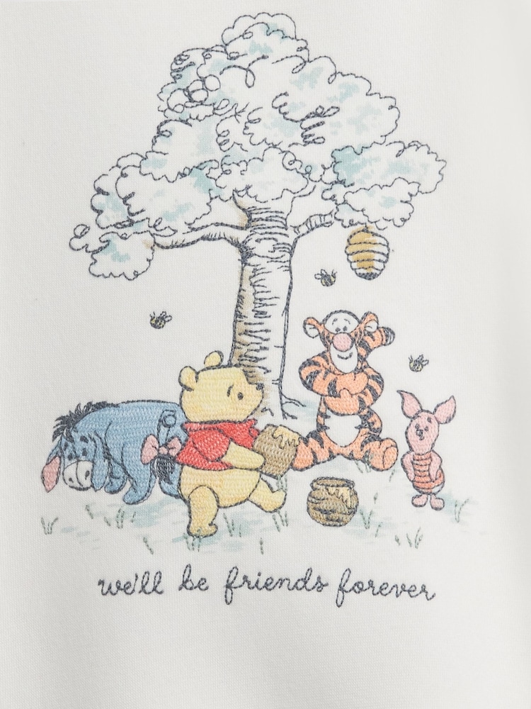 Gap White Winnie The Pooh VintageSoft Short One-Piece (0-24mths) - Image 3 of 3