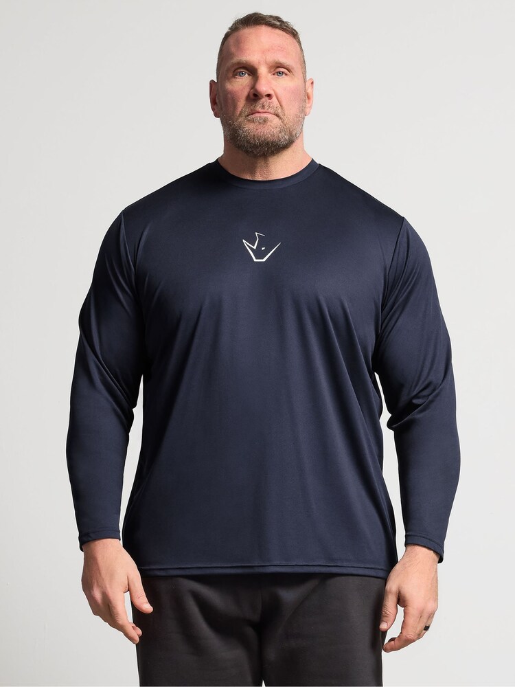 BadRhino Big & Tall Blue Ironrhino Long Sleeve Logo T-Shirt - Image 2 of 6