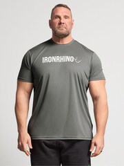 BadRhino Big & Tall Grey Ironrhino Short Sleeve Text Logo T-Shirt - Image 1 of 6
