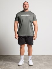 BadRhino Big & Tall Grey Ironrhino Short Sleeve Text Logo T-Shirt - Image 2 of 6